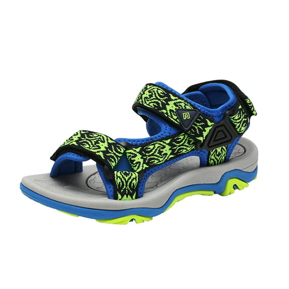 Dream Pairs Kids Casual Beach Walking Sandals Girls Boys Summer Open Toe Sandals Outdoor Sports Sandals Shoes 170892-K Royal/Neon/Green Size 2