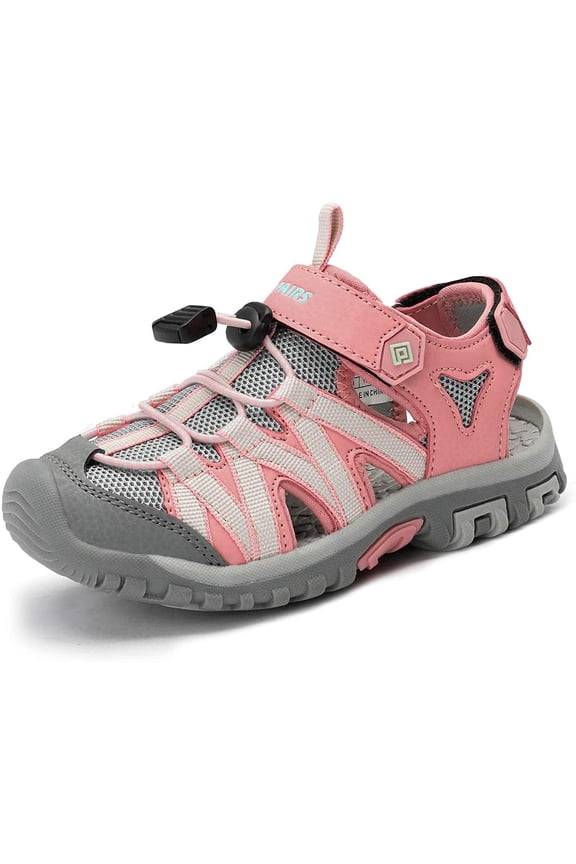 Kids Girls Boys Soft Sole Crib Sandals Toddler Beach Sneakers Shoes 181108K PINK/GREY/GREEN Size 1