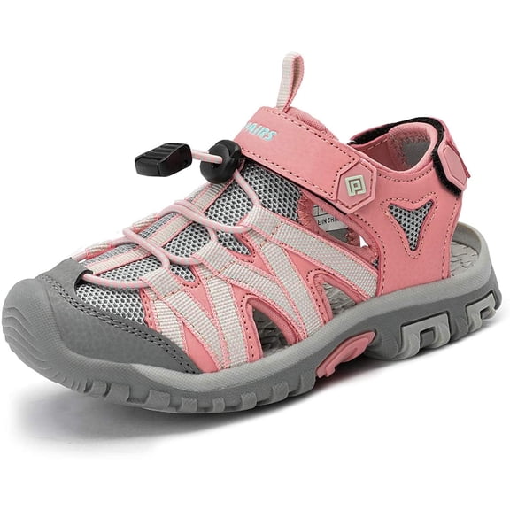Dream Pairs Kids Girls Boys Soft Sole Crib Sandals Toddler Beach Sneakers Shoes 181108K PINK/GREY/GREEN Size 1