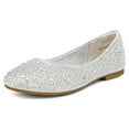 thumbnail image 1 of Dream Pairs Girls’ Slip-On Ballerina Flats for Weddings & Parties, 1 of 5