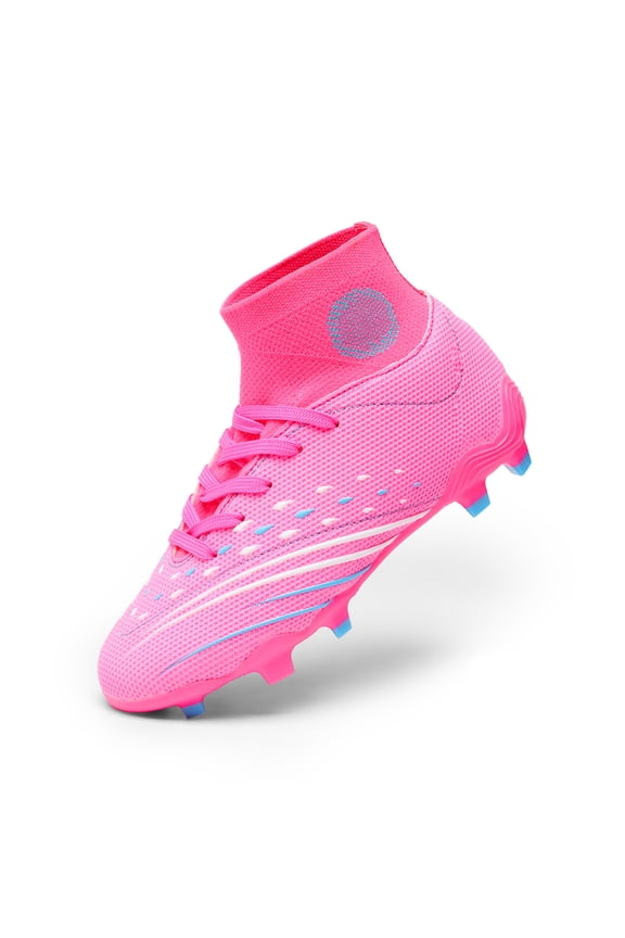 Kids High Top Soccer Shoes Boys Girls Youth Firm Ground Football Cleats Outdoor Training Athletic for Little/Big Kid