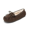 thumbnail image 1 of Dream Pairs Kids House Slippers Boys Girls Comfort Indoor Outdoor Moccasin Shoes KSL211 BROWN Size 4 Big Kid, 1 of 5