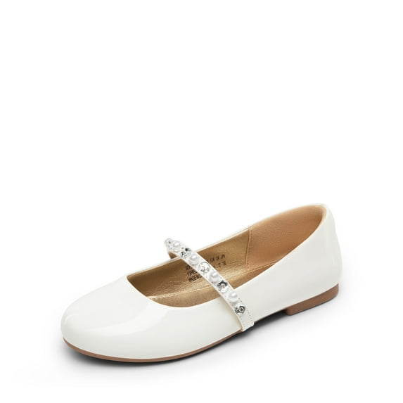 Dream Pairs Kids Kids Girls Slip-On Shoes Children Party Dress Dance Shoes Flat Shoes WHITE US SIZE 4