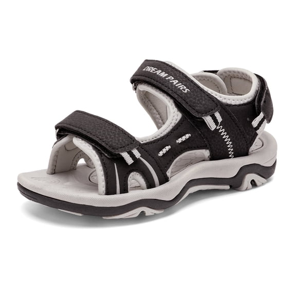 Dream Pairs Kids Sports Sandals Girls Boys Outdoor Summer Beach Athletic Sandals Casual Walking Sandals 170891_K BLACK/LIGHT/GREY Size 2