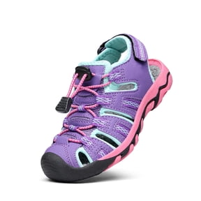 Dream Pairs Kids Summer Athletic Sandals Boys Girls School Outdoor Sports Sandals Walking Shoes 160912-K LAVENDER/BABY/BLUE/FUCHSIA Size 2