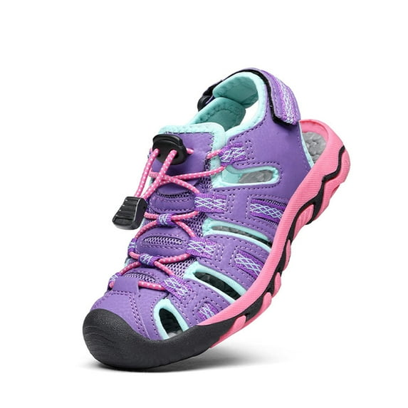 Dream Pairs Kids Summer Athletic Sandals Boys Girls School Outdoor Sports Sandals Walking Shoes 160912-K LAVENDER/BABY/BLUE/FUCHSIA Size 6T