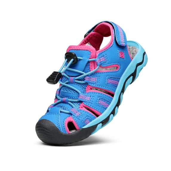 Dream Pairs Kids Summer Athletic Sandals Boys Girls School Outdoor Sports Sandals Walking Shoes 160912-K NAVY/FUCHSIA/MINT Size 9