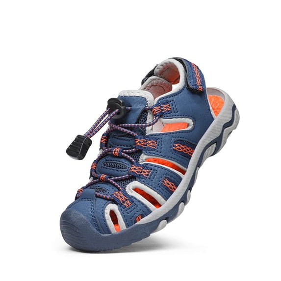 Dream Pairs Kids Summer Athletic Sandals Boys Girls School Outdoor Sports Sandals Walking Shoes 160912-K NAVY/LIGHT/GREY/ORANGE Size 11