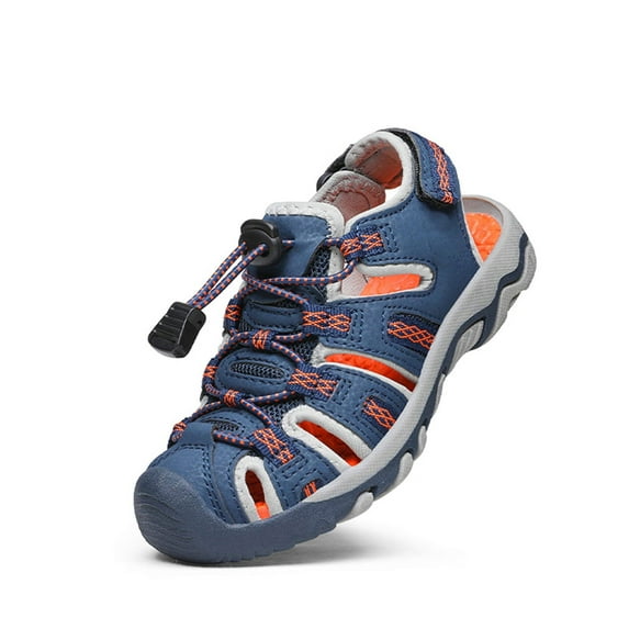 Dream Pairs Kids Summer Athletic Sandals Boys Girls School Outdoor Sports Sandals Walking Shoes 160912-K NAVY/LIGHT/GREY/ORANGE Size 6