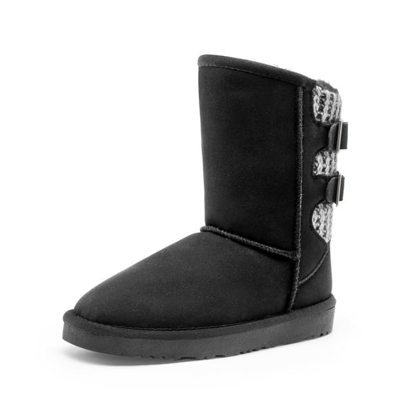Dream Pairs Kids' Winter Boots FuzzyChic Faux Fur Lined Mid-Calf Snow Shoes with Buckle (Little Kid/Big Kid, Boys & Girls)