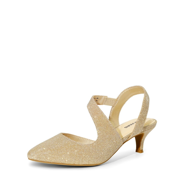 Dream Pairs Kitten Heels for Women Closed Toe Pointed Toe Low Heel