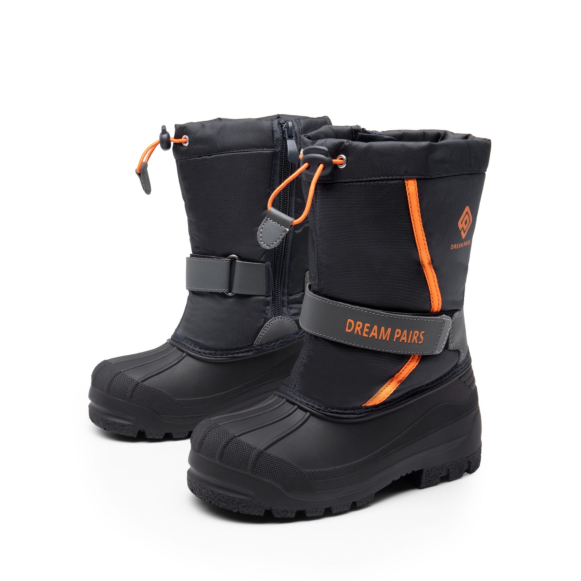 Dream Pairs Little Kid Kamick Navy Grey Orange Mid Calf Waterproof Winter Snow Boots Size 12 M US Little Kid Walmart