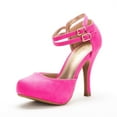 thumbnail image 1 of Dream Pairs Office-02 Women's Classy Mary Jane Double Ankle Strap Almond Toe High Heel Pumps Shoes Office-02 Fuchsia/Suede Size 12, 1 of 4