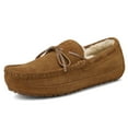 thumbnail image 1 of Dream Pairs Sheepskin Mens Suede Shearling Moccasin Toe Slippers Slip On Shoes Au-Loafer-02 Tan Size 10, 1 of 5