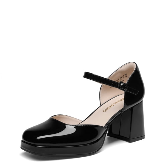 DREAM PAIRS Women's Chunky Platform Closed Toe Pumps with Confidence, Slip-resistant Outsole, Party, Wedding Shoes