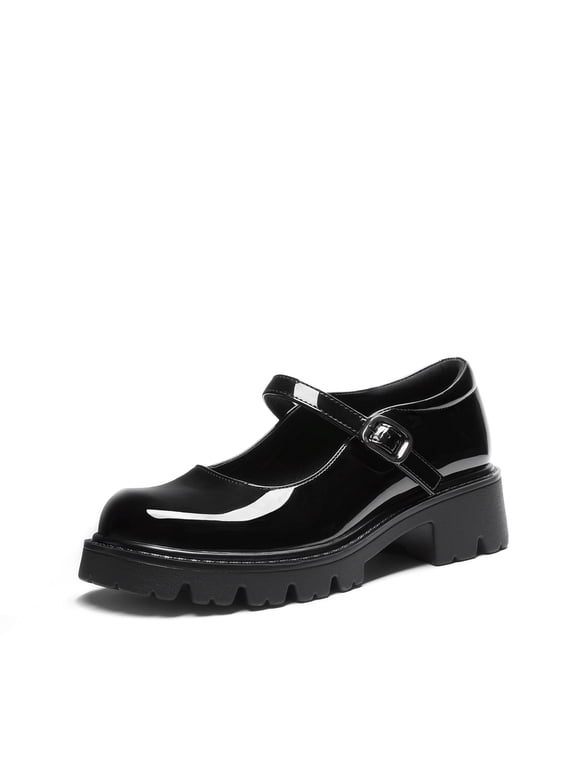 Mary Jane Platform Shoes for Women Closed Toe Chunky Block Heel Cute Dress Shoes
