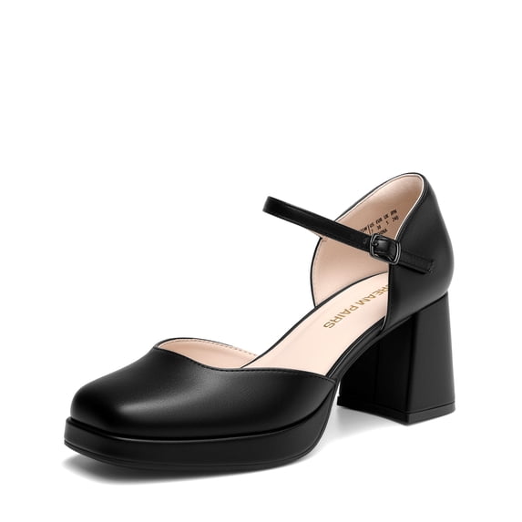 DREAM PAIRS Women's Chunky Platform Closed Toe Pumps with Confidence, Slip-resistant Outsole, Party, Wedding Shoes
