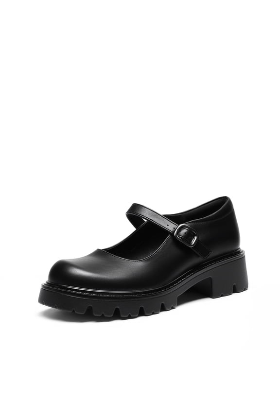 Mary Jane Platform Shoes for Women Closed Toe Chunky Block Heel Cute Dress Shoes