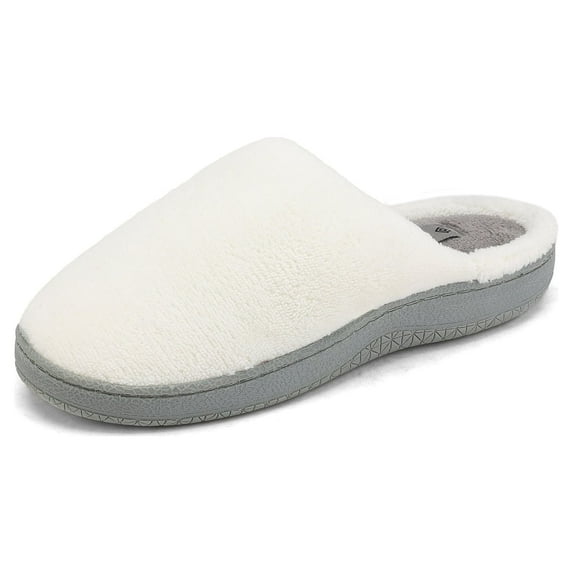 DREAM PAIRS Slippers For Women Memory Foam Winter Slippers Faux Fur Anti-slip House Slippers TILLIA CREAM Size 10