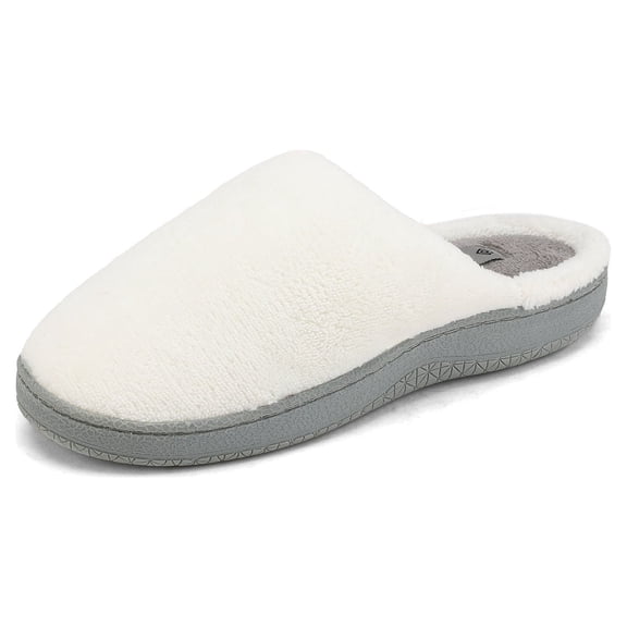 DREAM PAIRS Slippers For Women Memory Foam Winter Slippers Faux Fur Anti-slip House Slippers TILLIA CREAM Size 10