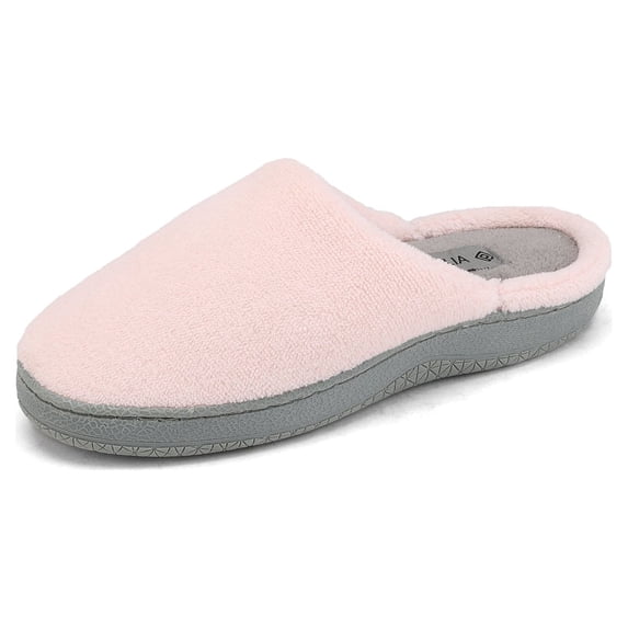 Dream Pairs Slippers For Women Memory Foam Winter Slippers Faux Fur Anti-slip House Slippers TILLIA PINK Size 12