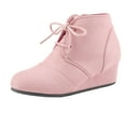 thumbnail image 1 of Girls Low Wedge Heel Booties Side Zipper Ankle Boots Comfortable Casual Shoes for Toddler Little Kid Big Kid, 1 of 5