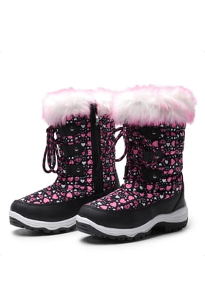 Toddler/Little Kid/Big Kids Mid Calf Knee High Winter Snow Boots NORDIC BLACK/PINK Size 13