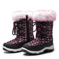 thumbnail image 1 of DREAM PAIRS Toddler/Little Kid/Big Kids Mid Calf Knee High Winter Snow Boots NORDIC BLACK/PINK Size 1, 1 of 6