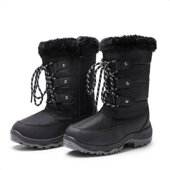 DREAM PAIRS Toddler/Little Kid/Big Kids Mid Calf Knee High Winter Snow Boots NORDIC BLACK Size 2
