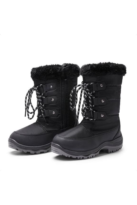 Toddler/Little Kid/Big Kids Mid Calf Knee High Winter Snow Boots NORDIC BLACK Size 4
