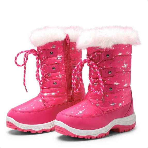 Dream Pairs Toddler/Little Kid/Big Kids Mid Calf Knee High Winter Snow Boots NORDIC FUCHSIA Size 4