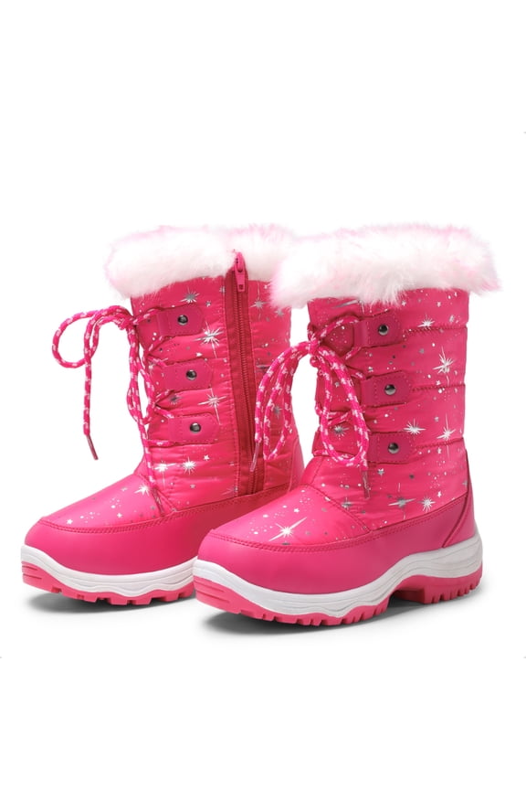 Toddler/Little Kid/Big Kids Mid Calf Knee High Winter Snow Boots NORDIC FUCHSIA Size 4