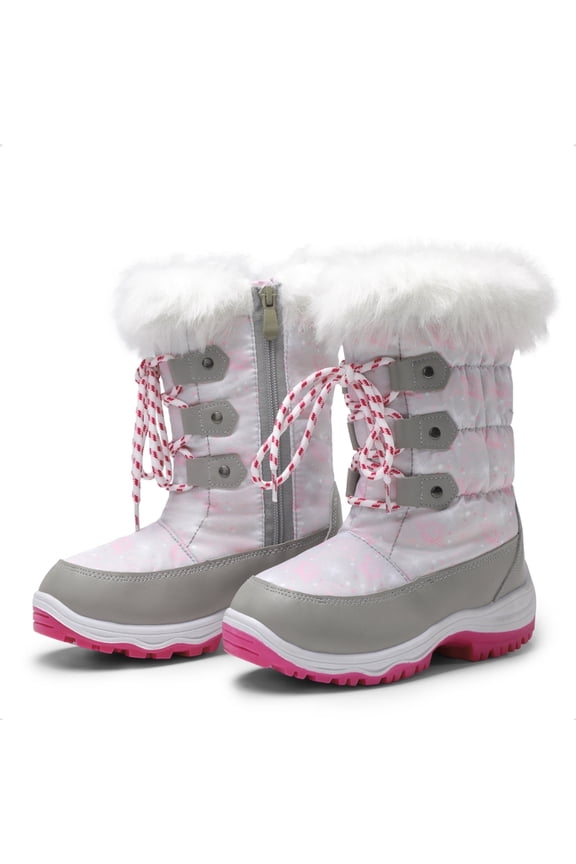 Toddler/Little Kid/Big Kids Mid Calf Knee High Winter Snow Boots NORDIC GREY/PINK Size 1