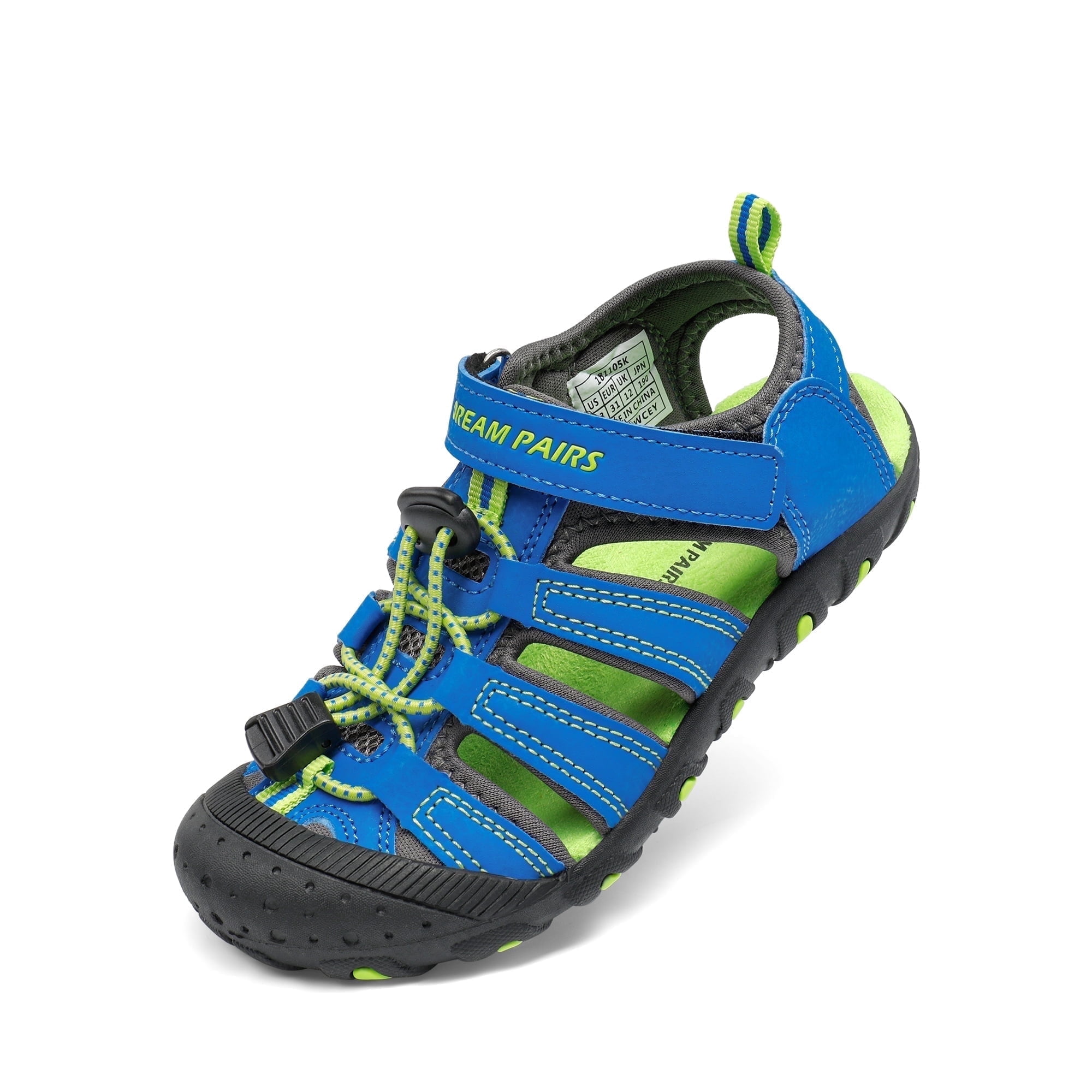 Dream Pairs Unisex Boys Girls Closed-Toe Outdoor Summer Sport Athletic Sandals Toddler/Little Kid/Big Kid 181105K ROYAL/BLUE/GREEN Size 9