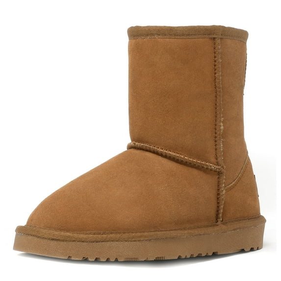 Dream Pairs Winter Snow Boots Kids Boys Girls Toddler Sheepskin Fur Warm Boots Shoes Toddler Warm Shoes Outdoor Winter Shorty-K Chesnut Size 5