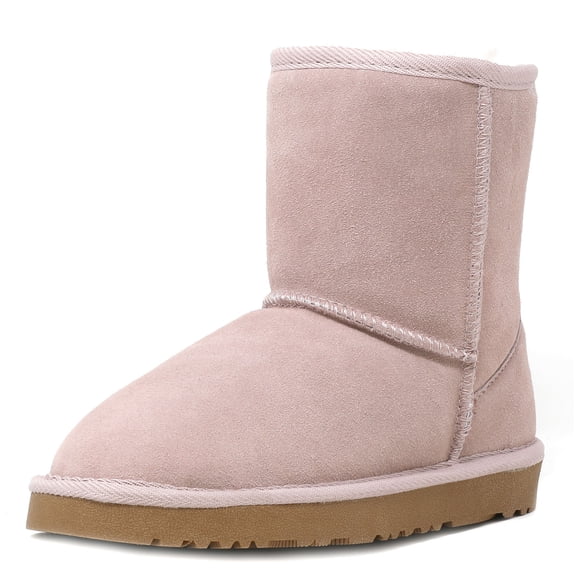 Dream Pairs Winter Snow Boots Kids Boys Girls Toddler Sheepskin Fur Warm Boots Shoes Toddler Warm Shoes Outdoor Winter Shorty-K Pink Size 2