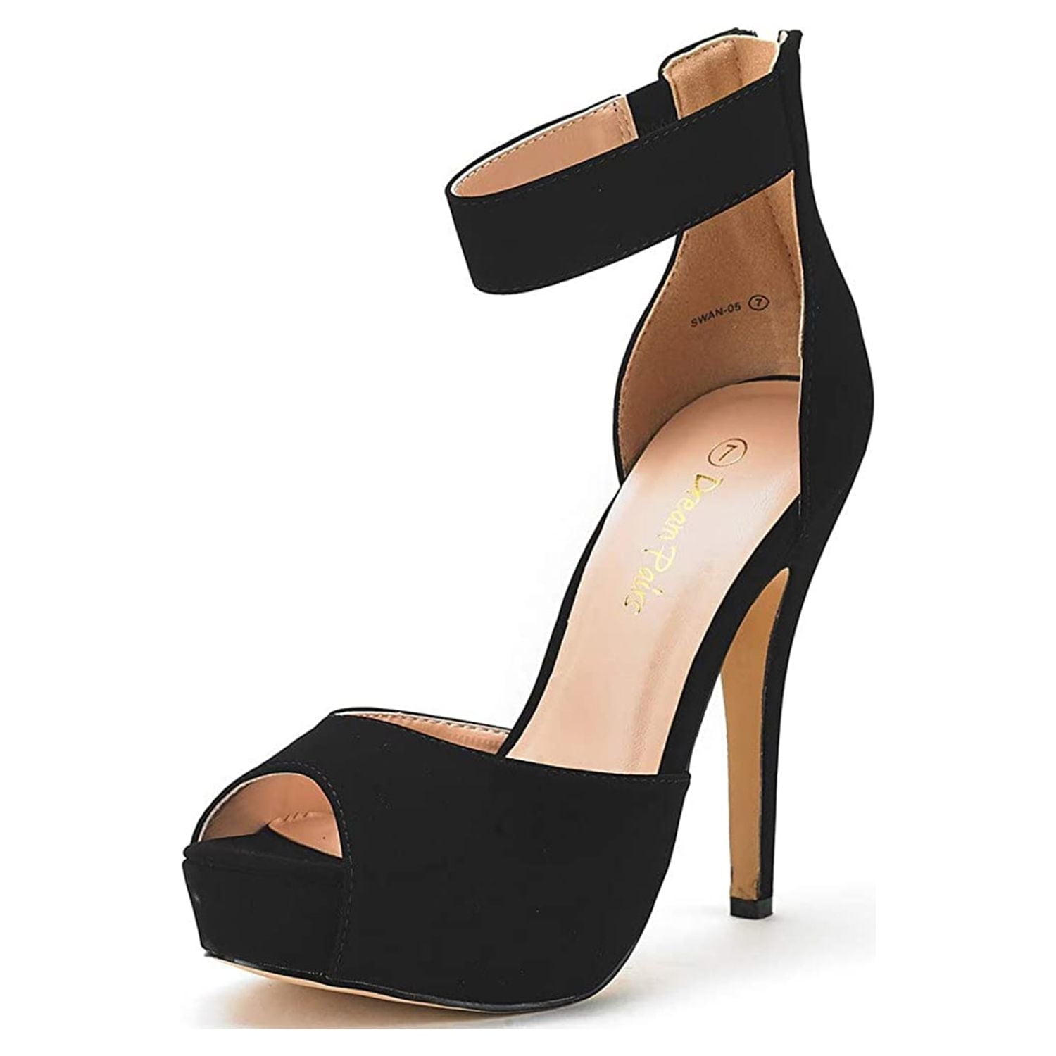 Dream Pairs Women Ankle Platform Dress Shoes Back Zipper Peep Toe High ...