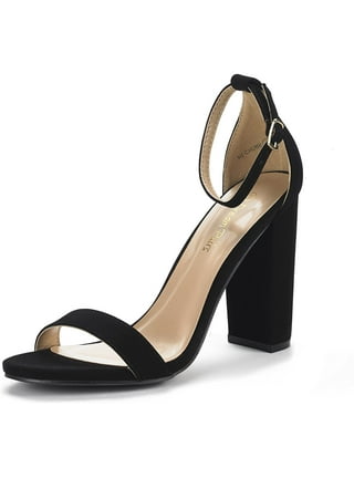 BM Glass Black open toe heels