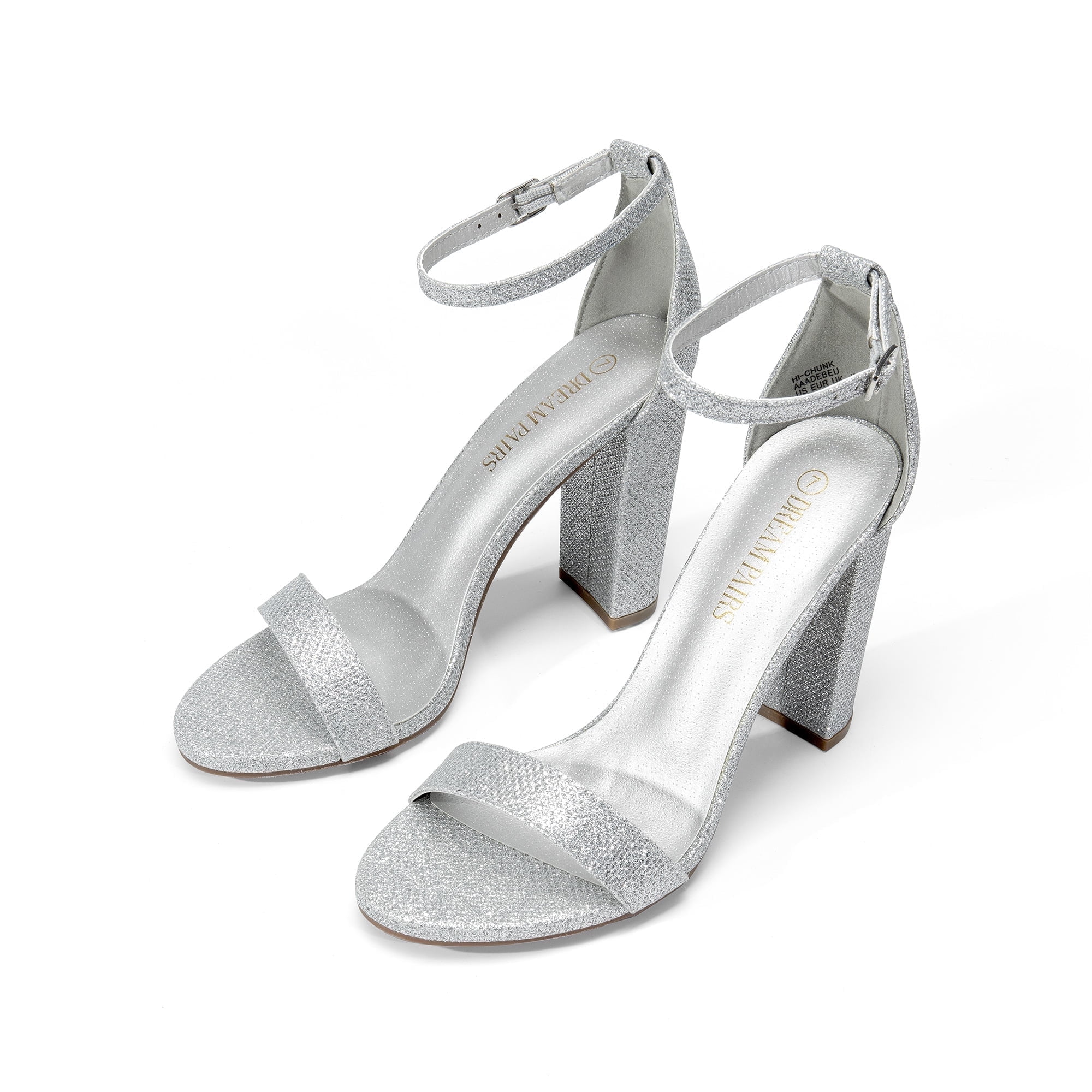 Thick Heel Shoes With Silver