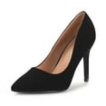 thumbnail image 1 of Dream Pairs Women Fashion Pumps Shoes Pointed Toe High Heel Shoes Wedding Party Shoes for Lady Christian-New Black/Suede Size 5.5, 1 of 5