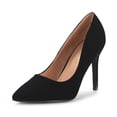 thumbnail image 1 of Dream Pairs Women Fashion Pumps Shoes Pointed Toe High Heel Shoes Wedding Party Shoes for Lady Christian-New Black/Suede Size 9.5, 1 of 5