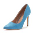 thumbnail image 1 of Dream Pairs Women Fashion Pumps Shoes Pointed Toe High Heel Shoes Wedding Party Shoes for Lady Christian-New Blue/Suede Size 7, 1 of 5