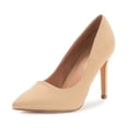 thumbnail image 1 of Dream Pairs Women Fashion Pumps Shoes Pointed Toe High Heel Shoes Wedding Party Shoes for Lady Christian-New Nude/Nubuck Size 5.5, 1 of 5