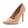 thumbnail image 1 of Dream Pairs Women Fashion Pumps Shoes Pointed Toe High Heel Shoes Wedding Party Shoes for Lady Christian-New Nude/Suede Size 9.5, 1 of 5