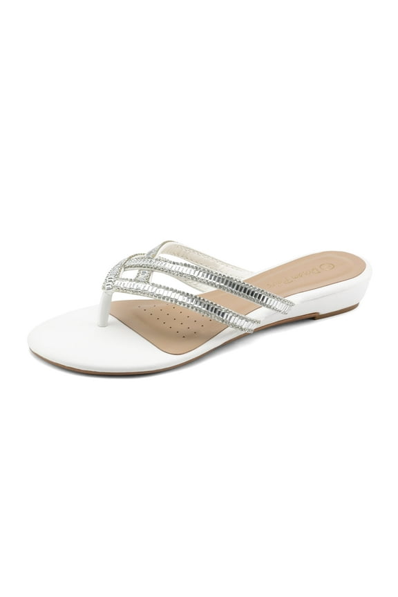 Women's Flip-Flop Slides Flat Sandals Fashion Rhinestones Party Shoes