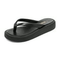 thumbnail image 1 of Dream Pairs Women Flip Flops Platform Thong Sandals Comfortable Beach Casual Indoor Outdoor Walking Summer Shoes SDFF2210W BLACK/PU Size 6, 1 of 6