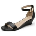 thumbnail image 1 of DREAM PAIRS Women's Ingrid Ankle Strap Low Wedge Sandal, 1 of 5