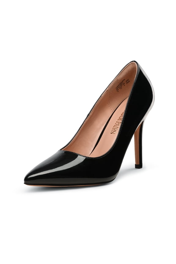 Women Pointed Toe High Heel Shoes Wedding Party Pumps Shoes BLACK/PAT CHRISTIAN-NEW size 7