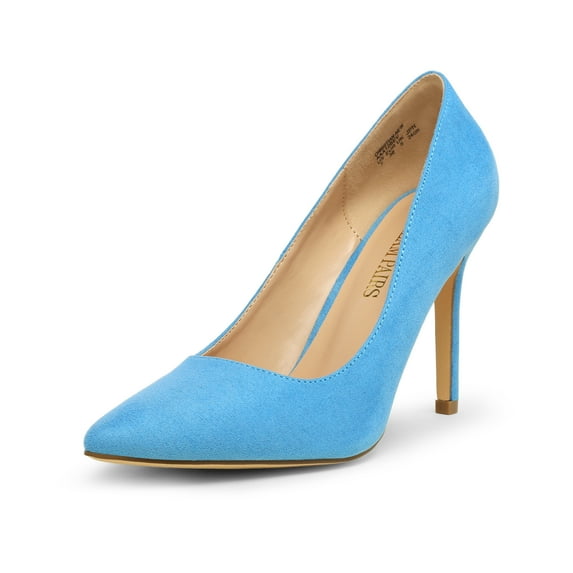 Dream Pairs Women Pointed Toe High Heel Shoes Wedding Party Pumps Shoes BLUE/SUEDE CHRISTIAN-NEW size 7.5