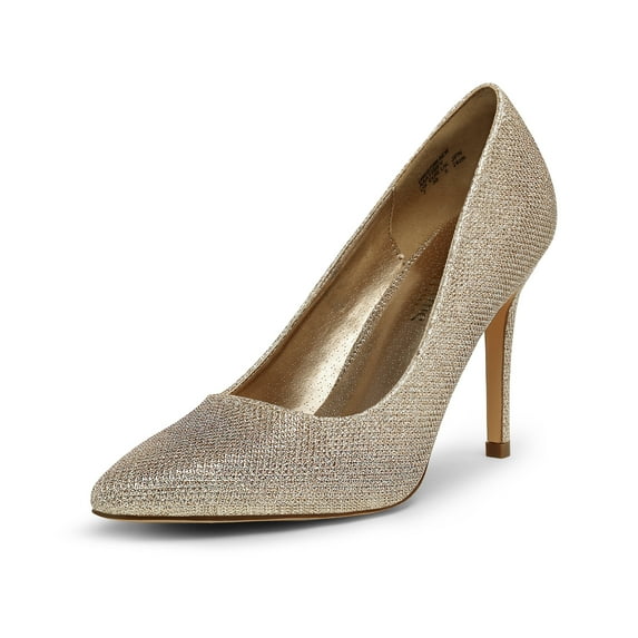 Dream Pairs Women Pointed Toe High Heel Shoes Wedding Party Pumps Shoes GOLD/GLITTER CHRISTIAN-NEW size 7